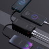 Powerbank 20000mAh z wbudowanymi kablami iPhone Lightning USB-C USB-A 22.5W PD - czarny