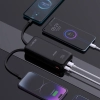 Powerbank 20000mAh z wbudowanymi kablami iPhone Lightning USB-C USB-A 22.5W PD - czarny