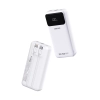 Powerbank 20000mAh z wbudowanymi kablami iPhone Lightning USB-C USB-A 22.5W PD - biały