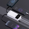 Powerbank 20000mAh z wbudowanymi kablami iPhone Lightning USB-C USB-A 22.5W PD - biały