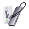 6w1 HUB adapter USB-C - HDMI USB-A USB-C PD czytnik SD TF - szary