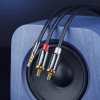 Kabel przewód audio mini jack (męski) - 2RCA (męski) 1m - czarny