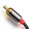 Kabel przewód audio mini jack (męski) - 2RCA (męski) 1m - czarny