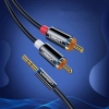 Kabel przewód audio mini jack (męski) - 2RCA (męski) 1m - czarny