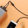 Kabel przewód audio 3.5 mm mini jack (męski) - 2RCA (męski) 1m - szary
