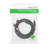 Kabel przewód audio 3.5 mm mini jack (męski) - 2RCA (męski) 1m - szary