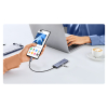 6w1 HUB Adapter USB-C - HDMI / USB-A / czytnik kart SD TF - szary