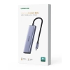 6w1 HUB Adapter USB-C - HDMI / USB-A / czytnik kart SD TF - szary