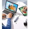 6w1 HUB Adapter USB-C - HDMI / USB-A / czytnik kart SD TF - szary