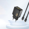 Szybka ładowarka sieciowa 25W USB-A USB-C - czarna