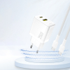 Szybka ładowarka sieciowa 25W USB-A USB-C - biała