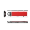 Kieszeń obudowa na dysk TCM2-C3 M.2 NVME na USB-C 10Gb/s - czerwono-przezroczysta