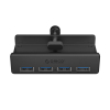 Hub rozdzielacz MH4PU na zacisk do biurka monitora 4x USB-A - czarny