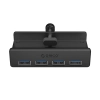 Hub rozdzielacz MH4PU na zacisk do biurka monitora 4x USB-A - czarny