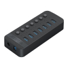 Hub CT2U3-7AB z włącznikami 7x USB-A - czarny