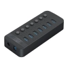 Hub CT2U3-7AB z włącznikami 7x USB-A - czarny