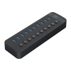 Hub CT2U3-10AB z włącznikami 10x USB-A - czarny