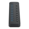 Hub CT2U3-10AB z włącznikami 10x USB-A - czarny