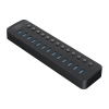 Hub CT2U3-13AB z włącznikami 13x USB-A - czarny