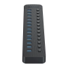 Hub CT2U3-13AB z włącznikami 13x USB-A - czarny