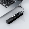 Hub rozdzielacz TWU32-4A USB-A - USB-A USB-C 5V/3A - czarny