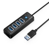 Hub rozdzielacz PW4U-U3 USB-A - 4x USB-A - czarny