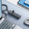 Hub adapter rozdzielacz PDD4U-U3 4x USB-A - szary