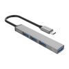 Hub AH-13 stacja dokująca rozdzielacz USB-C na 4x USB-A - szary