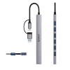 Hub YSA2-U3 stacja dokująca USB-A / USB-C na 7x USB-A - szary