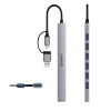 Hub YSA2-U3 stacja dokująca USB-A / USB-C na 7x USB-A - szary