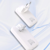 Ładowarka sieciowa podróżna ultracienka GaN 65W USB-A USB-C PD EU / US - biała
