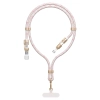 4w1 Kabel przewód smycz USB-A / USB-C / iPhone Lightning PD QC 65W 1.5m - różowy