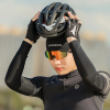 Czapka rowerowa kolarska z wycięciami na okulary - czarna