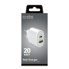 Ładowarka sieciowa Power Delivery USB-A USB-C 20W - biała