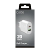 Ładowarka sieciowa Power Delivery USB-A USB-C 20W - biała