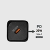 Ładowarka sieciowa Power Delivery GaN USB-C 20W - czarna
