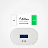 Ładowarka sieciowa USB-A 10W - biała