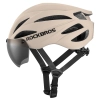 Kask rowerowy z szybką odpinanymi okularami z filtrem UV unisex - brązowy