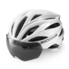 Kask rowerowy z szybką odpinanymi okularami z filtrem UV unisex - biały
