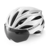 Kask rowerowy z szybką odpinanymi okularami z filtrem UV unisex - biały
