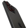 Szkło hartowane na aparat do iPhone 14 Pro/Pro Max/15 Pro/Pro Max/16 Pro/16 Pro Max - czarne z czerwoną obwódką