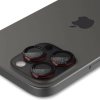 Szkło hartowane na aparat do iPhone 14 Pro/Pro Max/15 Pro/Pro Max/16 Pro/16 Pro Max - czarne z czerwoną obwódką