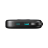 Powerbank 10000mAh z wbudowanym kablem 22.5 iPhone Lightning USB-C 0.25 cm - czarny