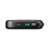 Powerbank 10000mAh z wbudowanym kablem 22.5 iPhone Lightning USB-C 0.25 cm - czarny