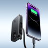 Powerbank 10000mAh z wbudowanym kablem 22.5 iPhone Lightning USB-C 0.25 cm - czarny