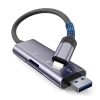 Czytnik kart pamięci SD / micro SD ze złączem iPhone Lightning / USB-A - szary