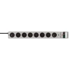 Listwa antyprzepięciowa Super-Solid 8 gniazd 2.5m 13.500A - srebrna