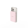 Powerbank 10000 mAh USB-A USB-C z kablami USB-C iPhone Lightning MagSafe - różowy