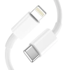 Ładowarka sieciowa USB-C PD 20W / USB-A QC 3.0 z kablem USB-C / iPhone Lightning - biała