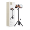 Selfie stick kijek do zdjęć Bluetooth z pilotem tripodem głowicą 148cm - czarny